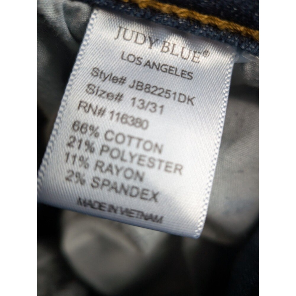 Judy Blue Jeans Womens Size 13 31 Blue Skinny Fit Mid Rise Dark Wash Stretch - Picture 10 of 13